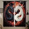 Yin Yang Drachen Vorhänge Schwarz Weiß Östliches Mythos Design Wohnzimmer Schlafzimmer Küche Heimdekoration Vorhang Für Sitzen Hergestellt Aus Polyester