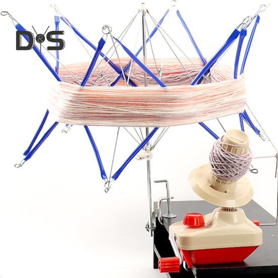 Garnwickler, faltbar, Garnwickler aus Metall, tragbarer Regenschirm-Garnknäuelwickler, Stranghalter mit Tischklemme für Strick- und Häkelzubehör