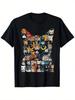 Cat Lover Cat Face Printed T-Shirt,Unisex's Printed T-Shirt