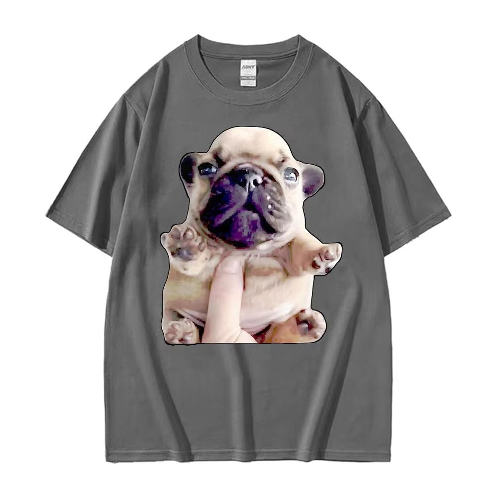 French Bulldog Funny Pibble Meme T-shirt Unisex Summer Tops Kawaii Cute T Shirt Men Women High Quality Cotton T-shirt Streetwear