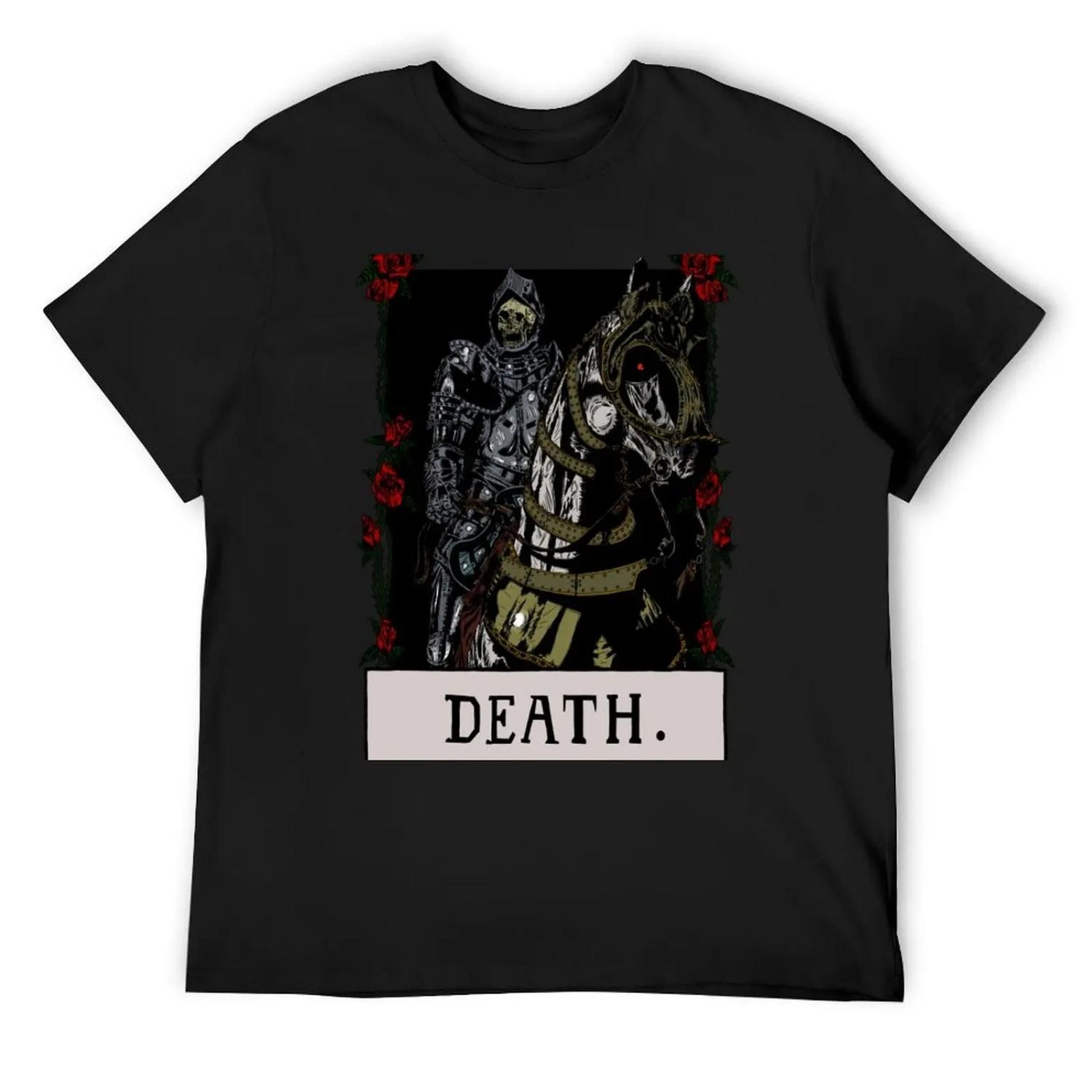 

Death Tarot Card - Rose Border Variant T-Shirt Funny t-shirt graphic shirts valentines boutique clothes Men s t shirts XXXXXL чорний