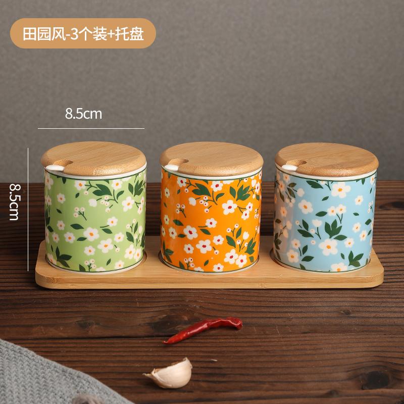 Creative Ceramic Seasoning Jar Set Kitchen Spices Seasoning Storage Jar Salt Pepper Organizer Nordic Household Seasoning Tools