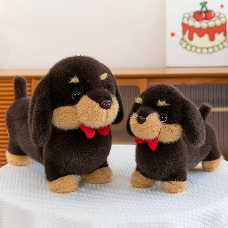 Cute Dachshund Long Throw Pillow Sleeps Between Legs Cute Girl Nap Pillow Simulation Dog Plush Doll