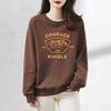 Simplicity Casual Autumn Winter Women O-Neck Letter Printing Korean Fashion Trend Versatile Loose Long Sleeve Sweatshirts Tops