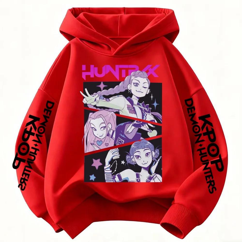 KPop Devil Hunter Rumi Sudadela Cartoon Hoodie Boys and Girls Fashion Korean Wave Casual Top Girls Casual Clothing