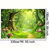 1 Piece Photo Background Cloth. This background cloth is themed around a fairy tale forest, presenting a vibrant forest DJH