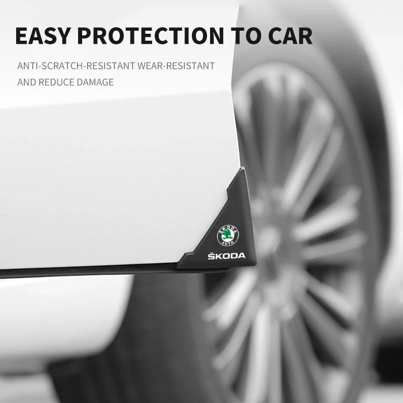 WMZW4 Pair Silicone Car Door Corner Cover Anti-collision Anti-Scratch Protection for Skoda Octavia Kodiaq Fabia Superb Rapid Kamiq