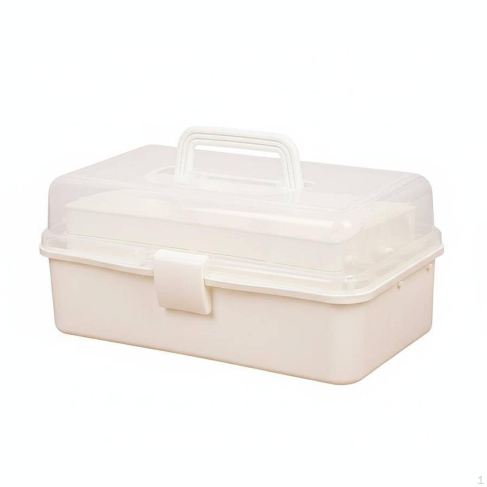 3 layer Cantilever Storage Box Transparent Lid Art Supply Case Large Capacity Portable Craft