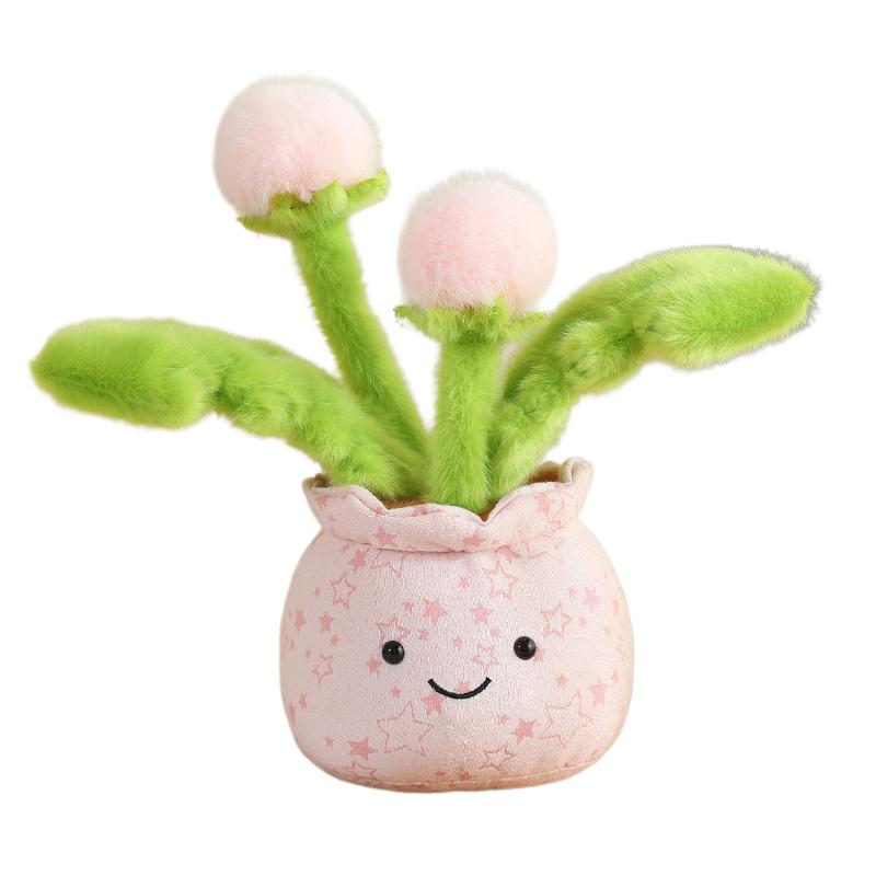 Flowers Green Plant Plush Toy Stuffed Potted Flower Dandelion Lily Iris Tulip Anthurium Orchid Strawberry Home Decor Gift