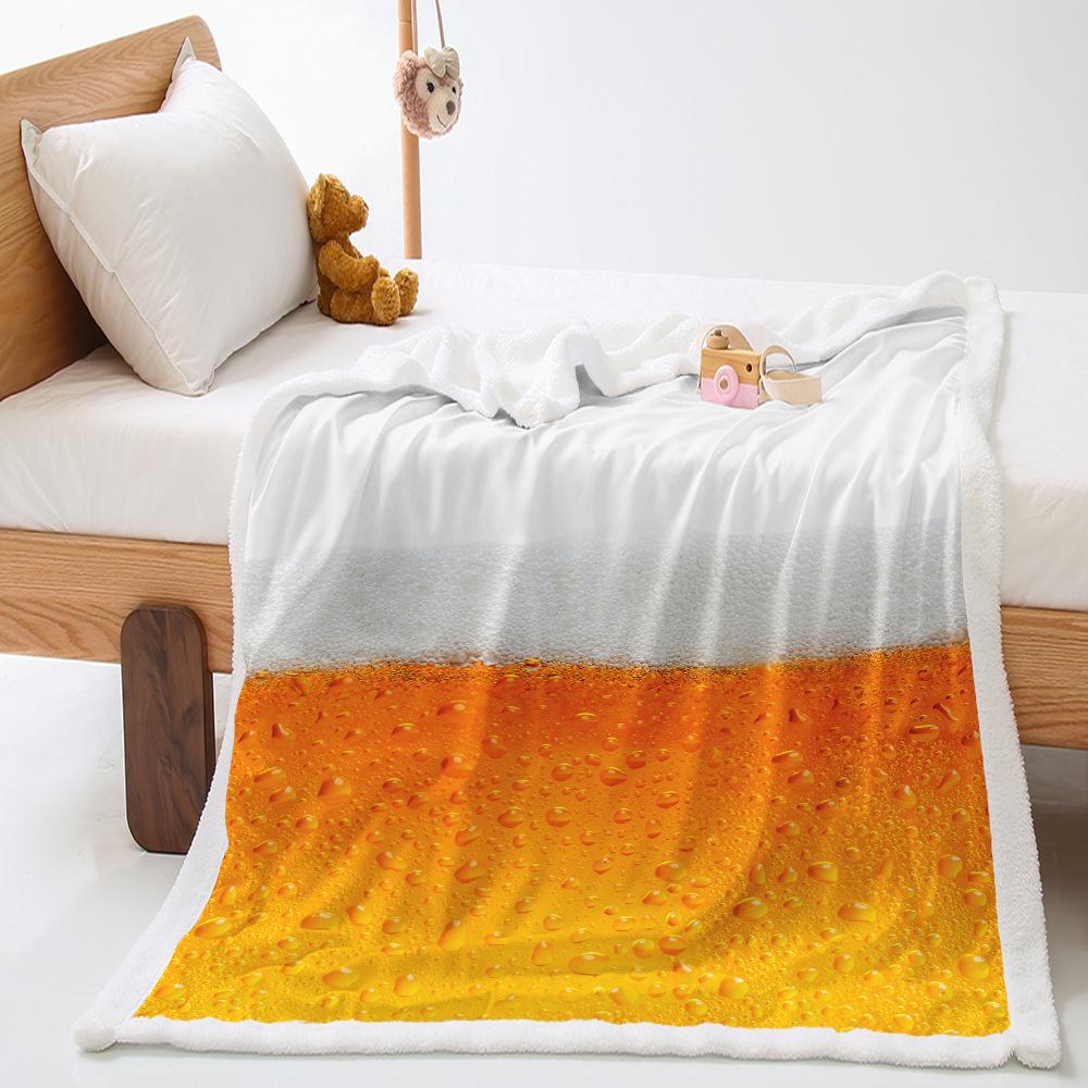 Dewdrop 2D Digital Printing Thickened Lamb Wool Crystal Fleece Blanket One Piece