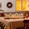 Christmas Village Buildings with String Lights Rustic Home Decor LED Lighted Gingerbread House Christmas Decor for Home Decor