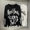 2026 Spring and Autumn New MIX Retro with Diamond Angel Letter Crew Neck Long Sleeve Men and Women of the Same Style, One Piece Will Be Sent In