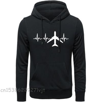 Neue Hoodies Sweatshirts Flugzeug Herzschlag Druck Langarm Unisex Camisa Streetwear O Neck Lose Kapuzenpullover Baumwolle Hoodie Unisex Hoodie