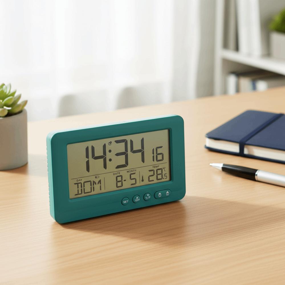 Soft Lighting Digital Alarm Clock LCD Display Desktop Table Clock Electronic Alarm Clock Bedside