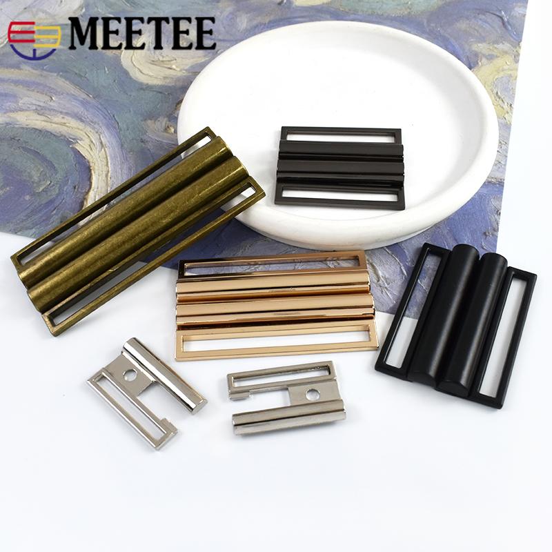 Meetee 2/5 st Metallspänne för 30-80 mm Rockbälte Klädjusterare Spänne Knapp Dekorativ Midjebandskrok Hårdvarutillbehör