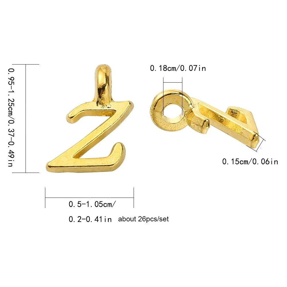 26pcs/pack Letter Charms DIY Pendant, Alloy Antique Silvery English Letters A- Z Charms Pendant, For DIY Jewelry Making, Earring