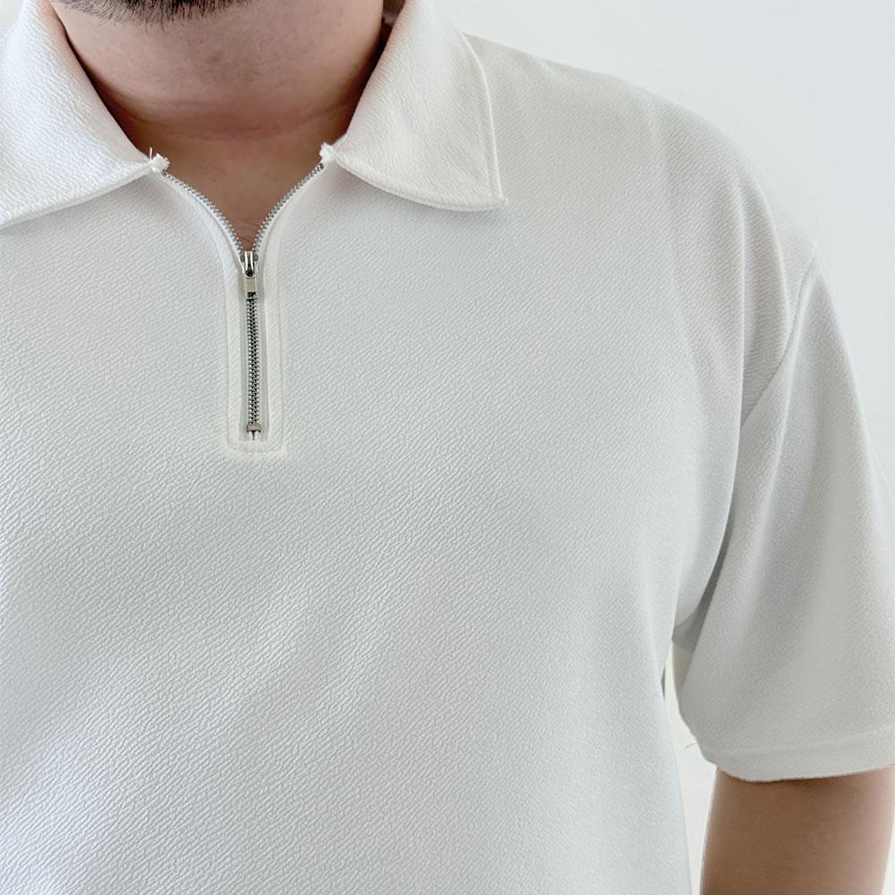 BYMONO [Big Sizes Xl-6Xl] Mono Cool Zipper Collar Short Sleeve Tee