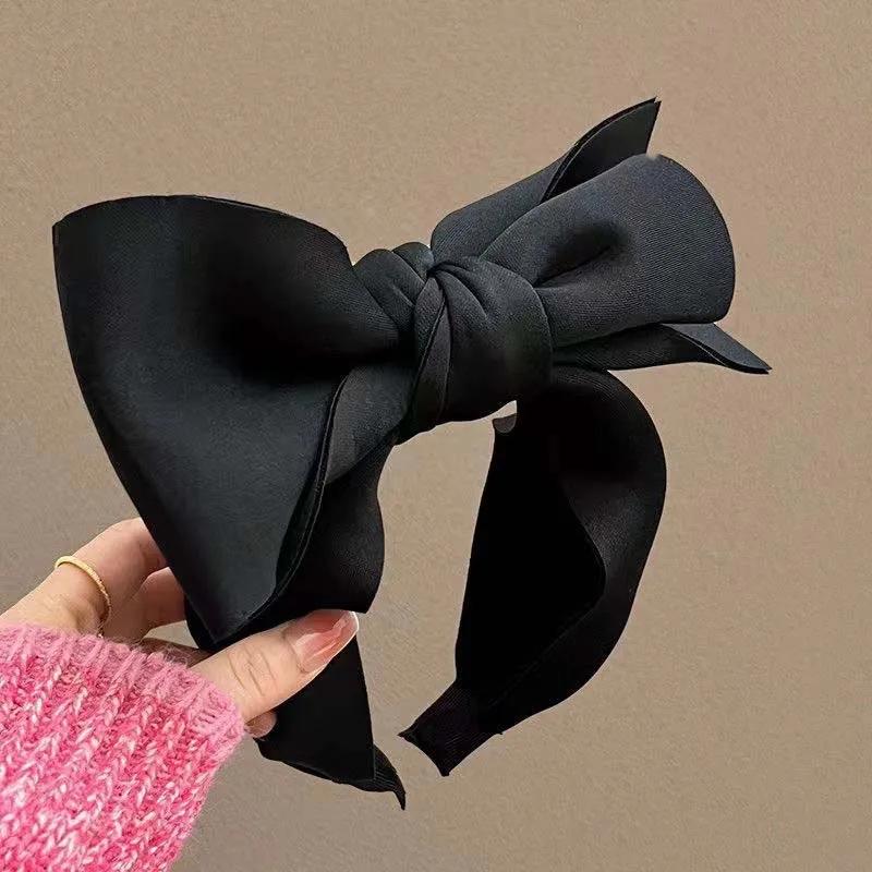 2025 Neuankunft Rosenrot Großer Schleifen-Haarreif für Damen Koreanisch Einfarbige Breite Haarbänder Haarschmuck