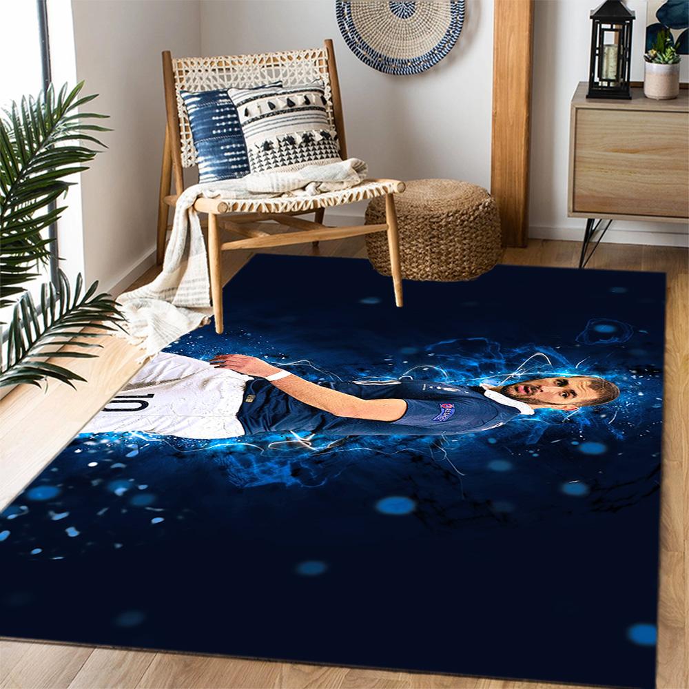 Football Player Action Floor Mat Suitable for Decorate room Outdoor Foyer Dining Room Antislip Carpet Office home decor