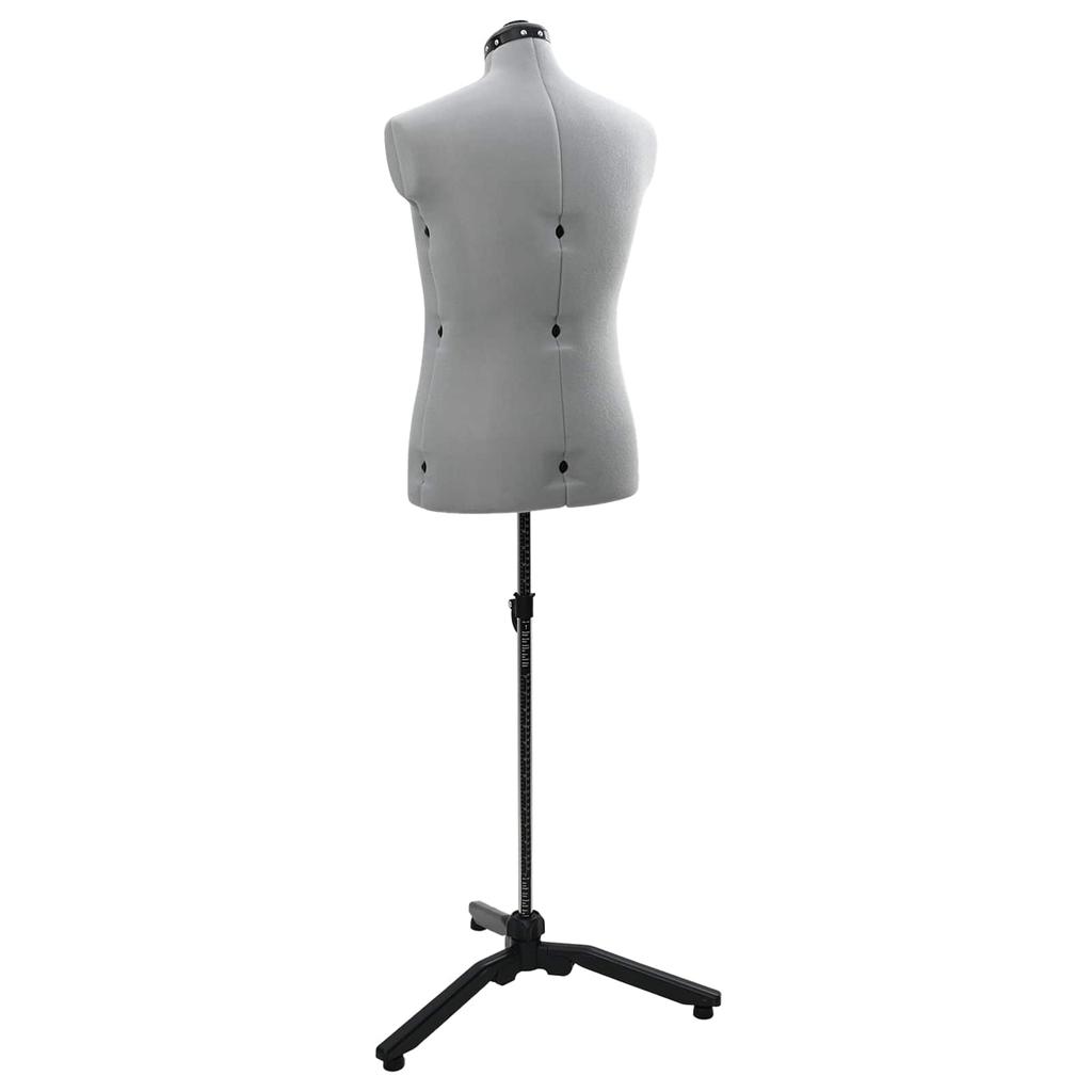 Adjustable Male Dress Form Gray 37.5 45.5 In