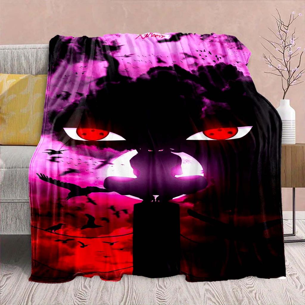 Naruto Anime Flannel Blanket - Soft Warm Perfect for Sofa, Bedding Camping Travel Office Home Decor -QJY