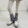 Fashion Rhombus Pattern Wool Leg Covers Cable Knitted Leg Warmers for Cold Weather Footless Long Boot Socks Hosiery