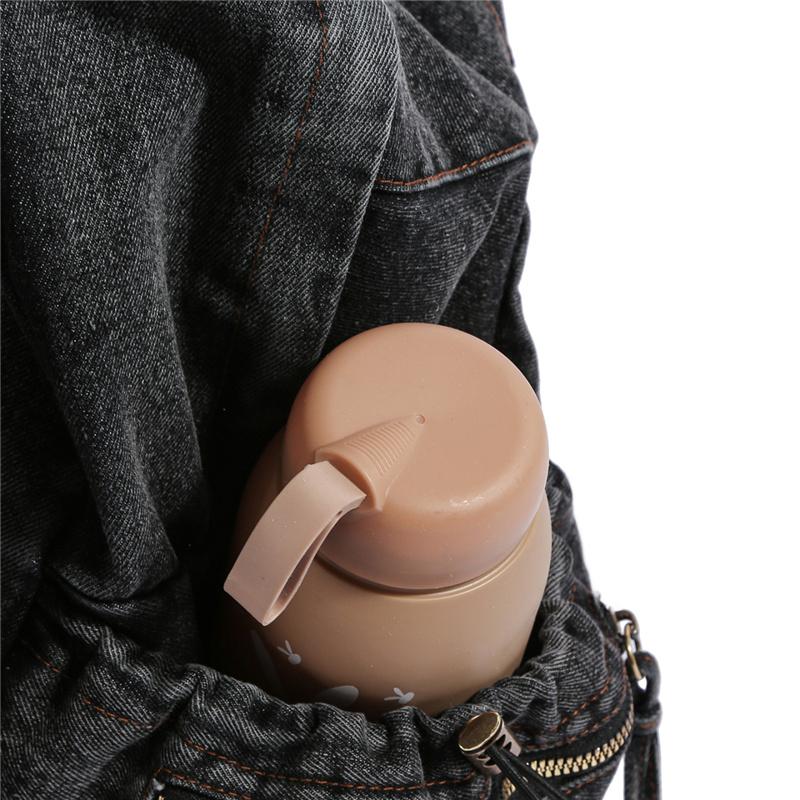 Denim Backpack Women's Fashionable Casual School Bag Trendy Rucksack with Drawstring Pockets