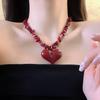 Y2K Spicy Girl Dark Star Leather Choker Necklace - Pure Desire Clavicle Chain