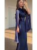 Spring Women's Elegant Flowy Long-Sleeve Dress - European American 2025 Style
