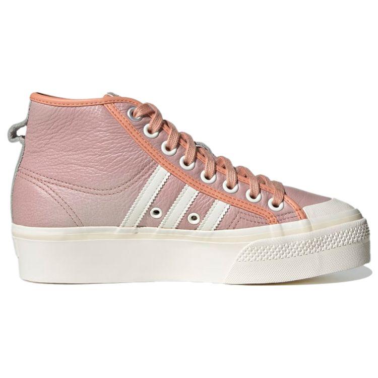 Adidas Originals Nizza Platform Mid Thick Sole Durable High Top Skate Shoes Women Sneakers Pink GX6521