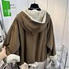 Coats for Women Winter Cotton Oversize Jacket Hooded Thickened Velvet Windbreaker Loose Casual Coat Top