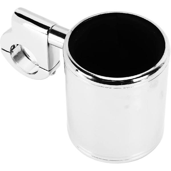Motorcycle Cup Holder, Motorcycle Handlebar Cup Holder Chrome Adjustable Universal for ATV 22‑32mm Handle