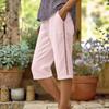 Ladies' Casual And Fashionable Side Hollow Splicing Straight Leg Five Quarter Pants