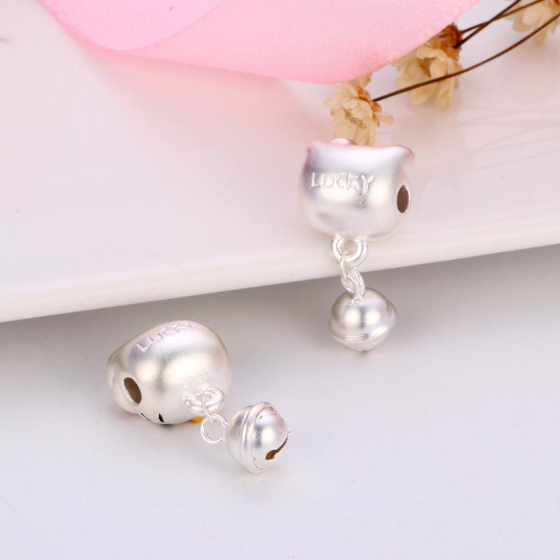 Sterling Silver Hello Kitty Bell Bracelet Accessories with Loose Beads