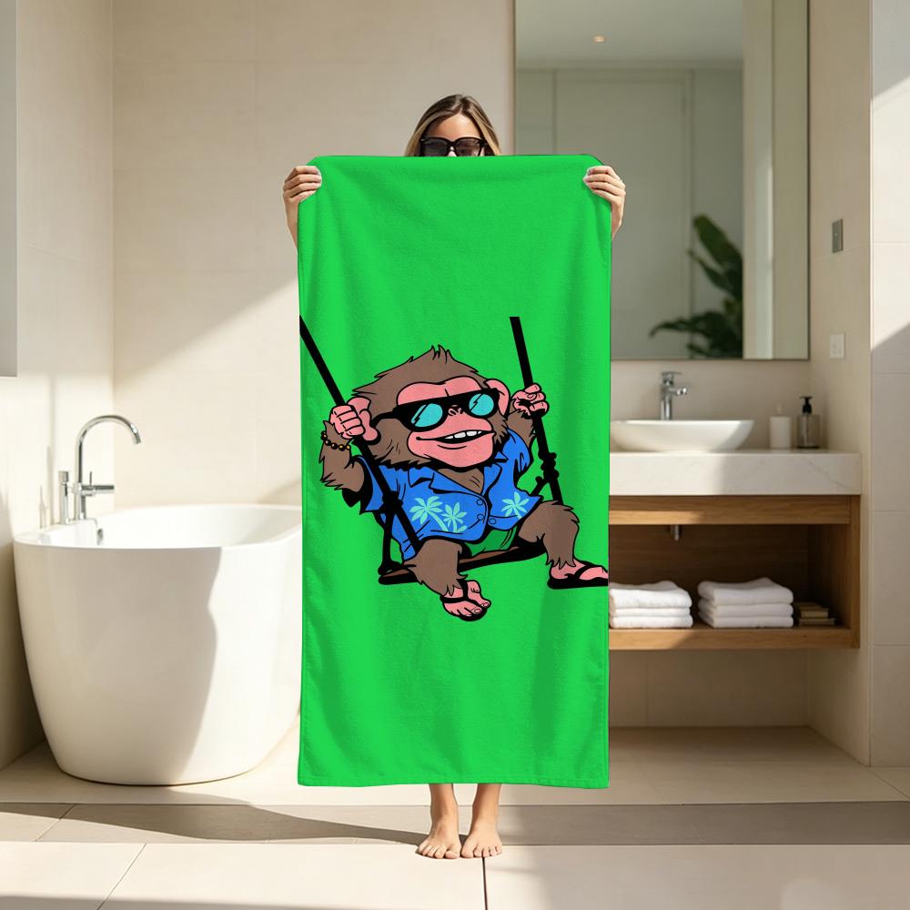 Y2K American Trendy Cartoon Towel Microfiber soft Beach Towel for Travel Fitness Sauna Bathing Camping