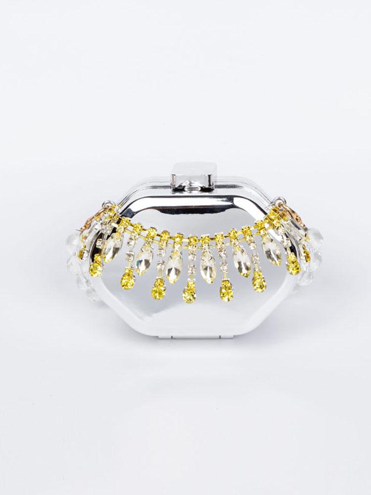Diamond-Studded Crossbody Mini Tin Box: Fashionable Women's Lipstick & Earphone Bag