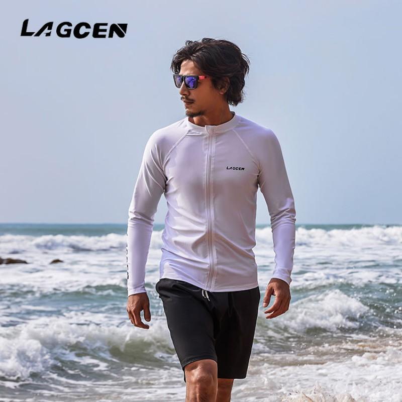 Mens Quick-Dry UV Protection Rash Guard Long Sleeve Swimwear Surfing Diving Swimming