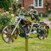 Skeleton Motorcycle Wind Spinner, 3D Metal Garden Windmill Yard Decor