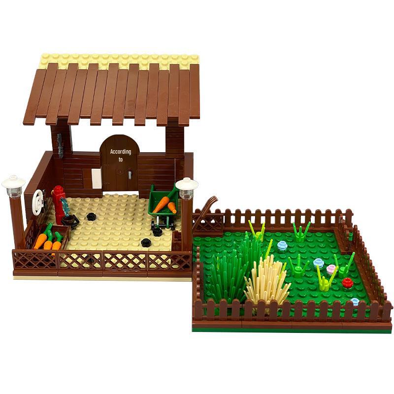 Animal Farm Building Blocks Set: Sheepfold, Cow Shed, Stable, Pigsty DIY Toy Assembly