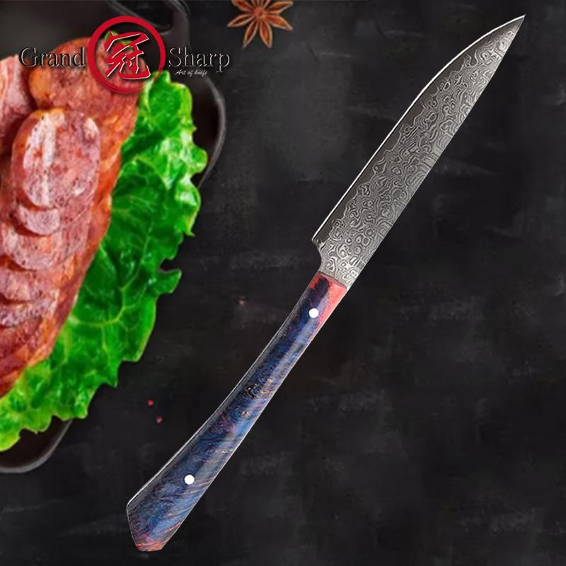 Sada 4ks damaškových nožů na steak vg10 Japonské kuchyňské nože Damašek Profesionální kuchařské příbory šéfkuchaře