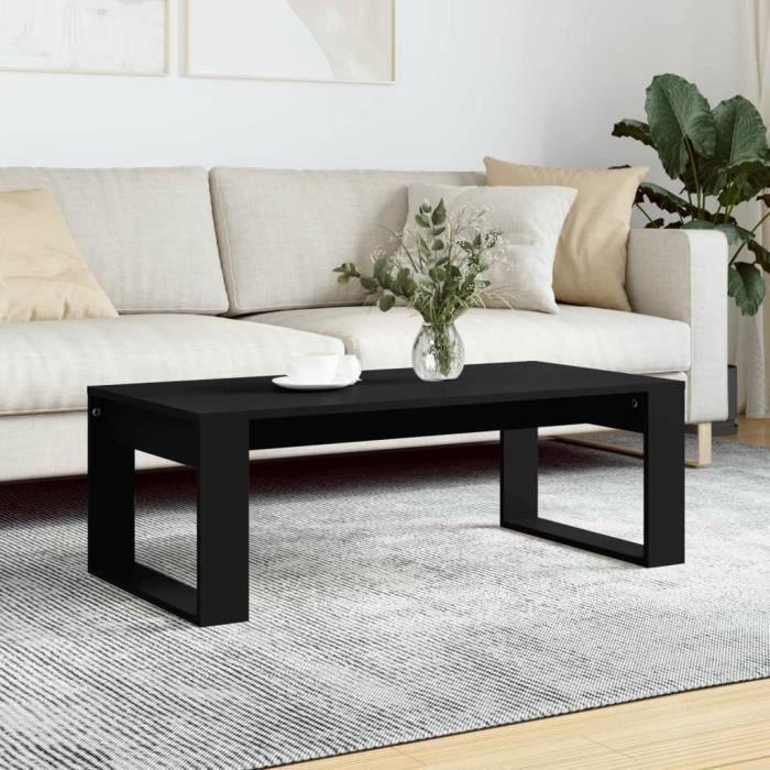 VidaXL Table basse noir 102x50x35 cm bois d'ingénierie 823359