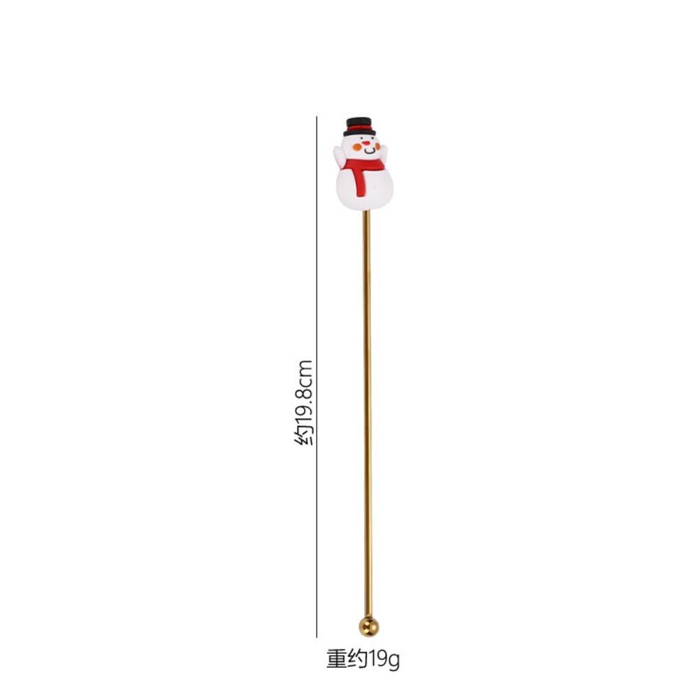 1Pcs Stainless Steel Stirring Sticks Christmas Decorative Drink Stirrers for Coffee Tea and Cocktail for Party and Bar Use