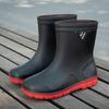 New thickened rain shoes men's short tube non-slip waterproof shoes wear-resistant medium tube warm bundle high tube rain boots rubber shoes