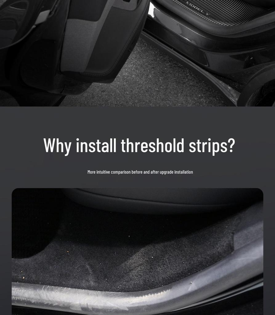 Tesla Model 3/Y Facelift Laser Carbon Fiber Door Sill Protectors