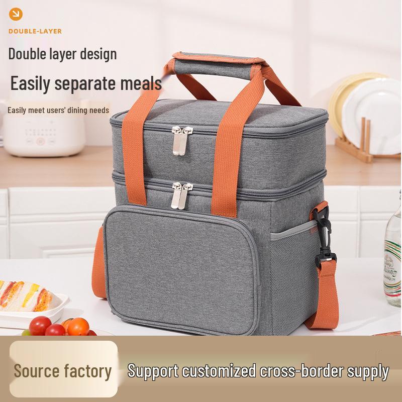 Large Capacity Insulated Picnic Bag - Double-layer, Leak-proof PEVA Lunch Box Cooler