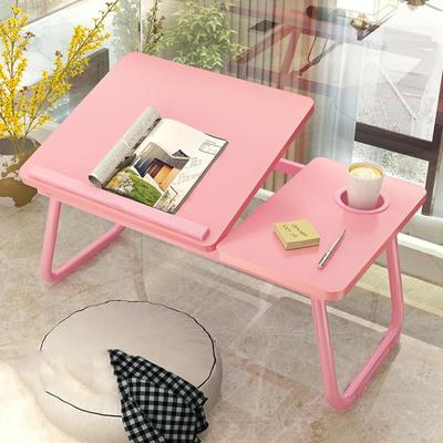 Opklapbaar bedtafeltje met vier snelheden, verstelbaar laptopbureau, comfortabele tafel voor studentenkamers met bekerhouder, maat: 55x32x25cm
