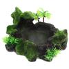 Reptile Feeding Dish Resin Wear-Resistant Natural Water Dish Safety Use Terrarium Decorative Reptile Snack Accessory