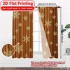 2D Flat Printing  2pcs Golden Flurries Pattern Chic Curtains Versatile Fabric Curtains Holiday Use for Translucent