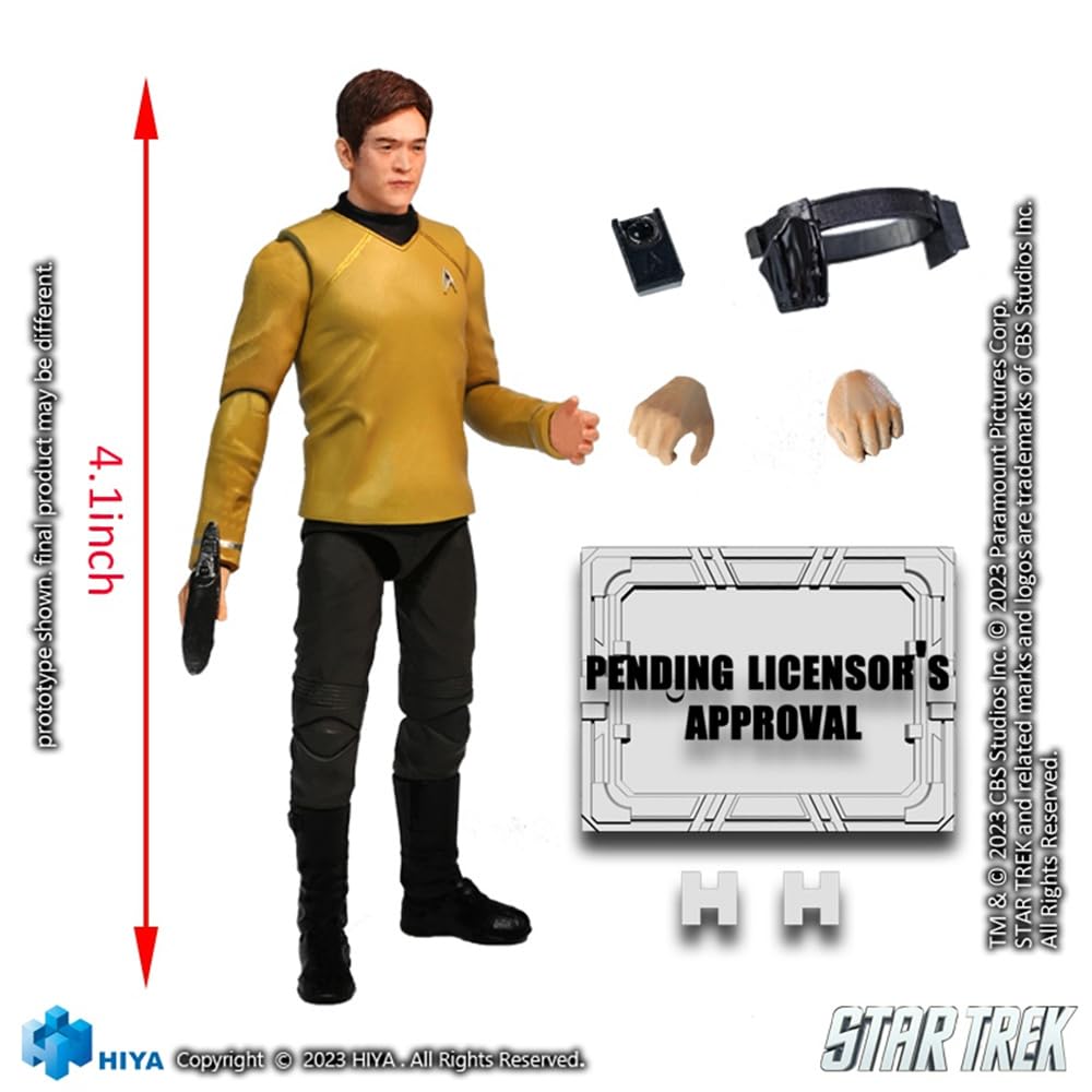 HiPlay HIYA 1/18 Scale EXQUISITE MINI Series Star Trek Sulu EMS0259 Movable Action Figure with Accessories, Full Set