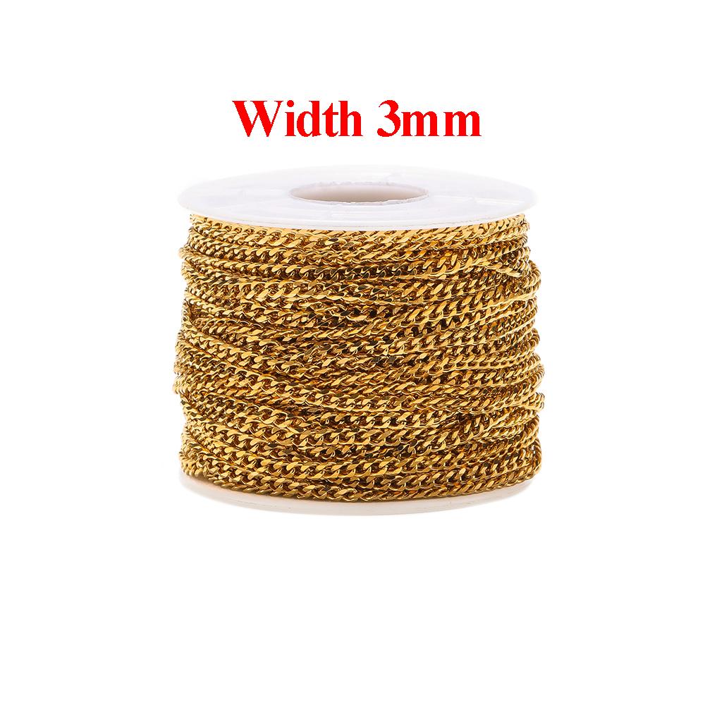1 Meter Stainless Steel 3mm 6mm No Fade Flat Cuban Figaro Chains Necklaces Findings Bracelets Supplies Jewelry Making Supplies